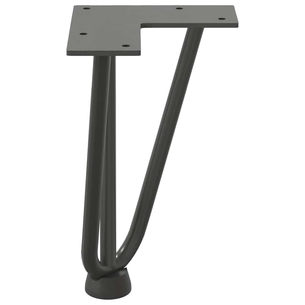Pernas de grampo para mesa de centro 4 peças antracite 20 cm aço maciço