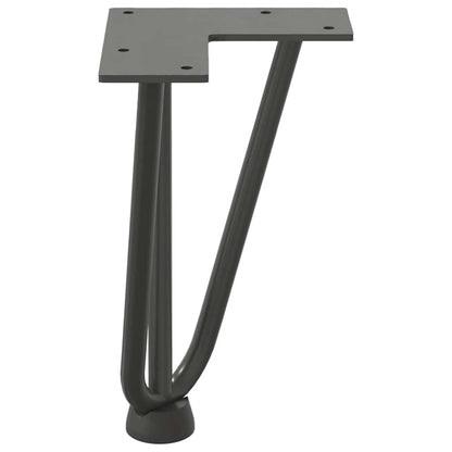 Pernas de grampo para mesa de centro 4 peças antracite 20 cm aço maciço