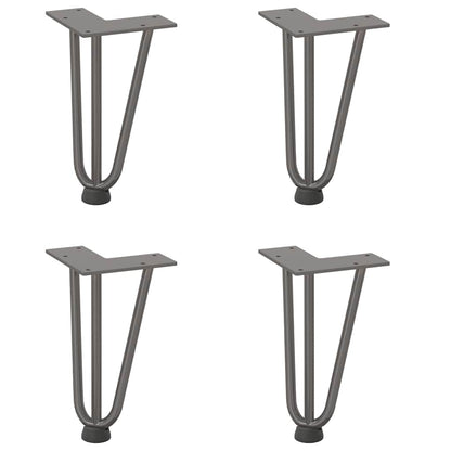 Pernas de grampo para mesa de centro 4 peças Aço natural 20 cm Aço maciço