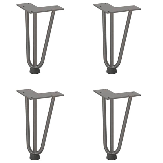 Pernas de grampo para mesa de centro 4 peças Aço natural 20 cm Aço maciço