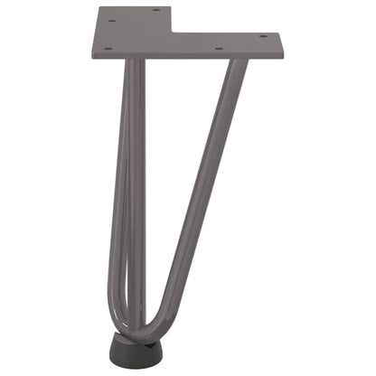 Pernas de grampo para mesa de centro 4 peças Aço natural 20 cm Aço maciço