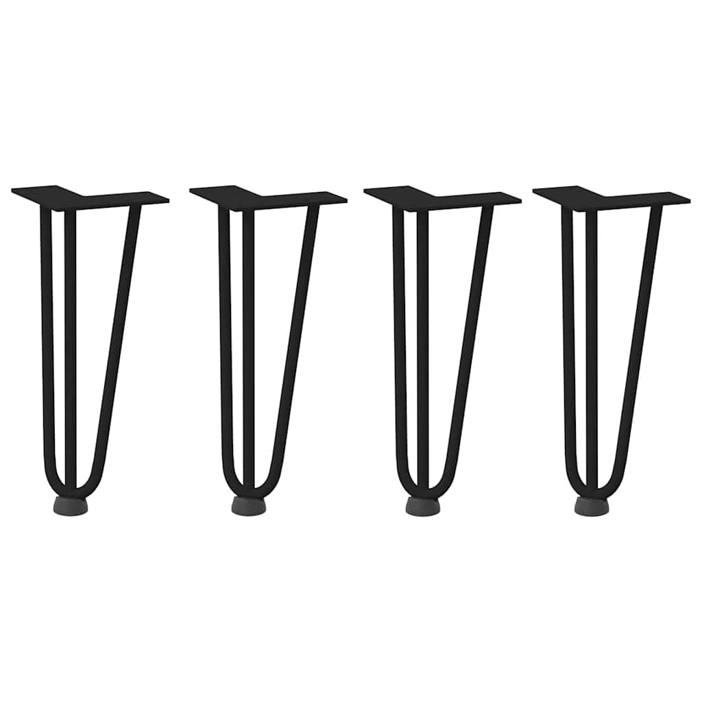 Pernas de grampo para mesa de centro 4 peças pretas 30 cm aço maciço
