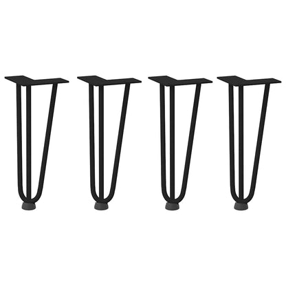 Pernas de grampo para mesa de centro 4 peças pretas 30 cm aço maciço