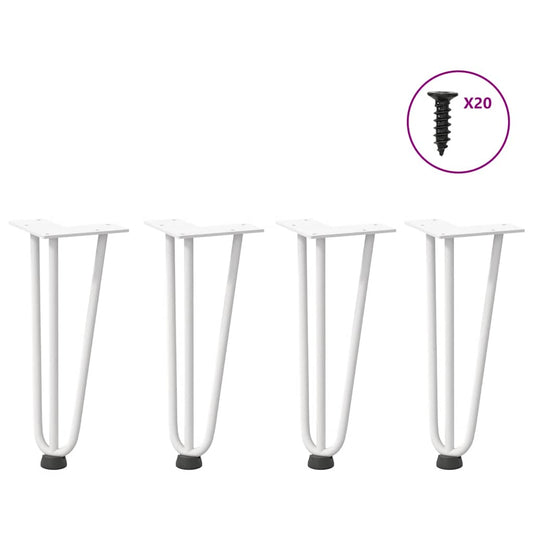 Pernas de grampo para mesa de centro 4 peças, branco, 30 cm, aço maciço