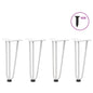 Pernas de grampo para mesa de centro 4 peças, branco, 30 cm, aço maciço