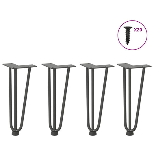 Pernas de grampo para mesa de centro 4 peças antracite 30 cm aço maciço