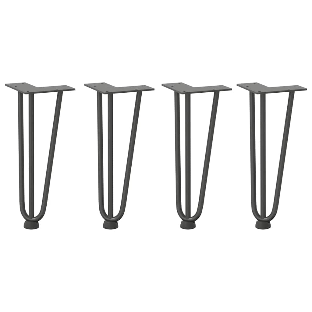 Pernas de grampo para mesa de centro 4 peças antracite 30 cm aço maciço