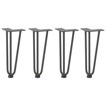 Pernas de grampo para mesa de centro 4 peças antracite 30 cm aço maciço