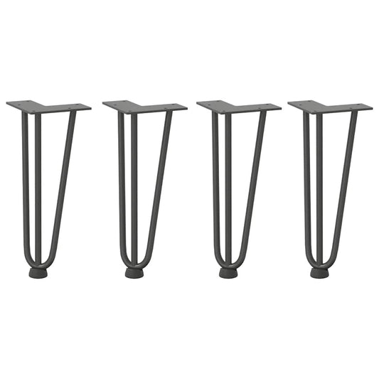Pernas de grampo para mesa de centro 4 peças antracite 30 cm aço maciço
