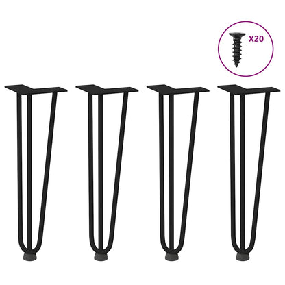 Pernas de grampo para mesa de centro 4 peças pretas 42 cm aço maciço