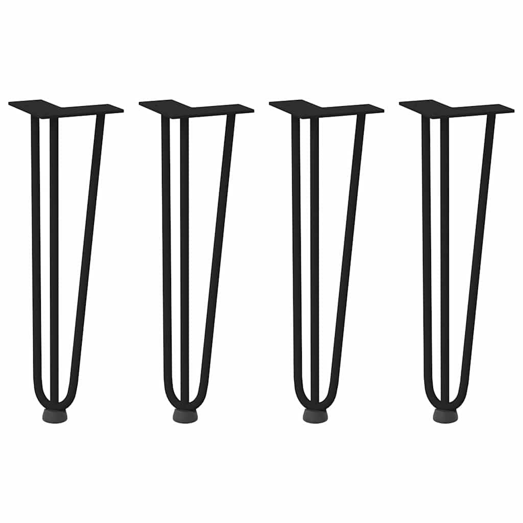 Pernas de grampo para mesa de centro 4 peças pretas 42 cm aço maciço