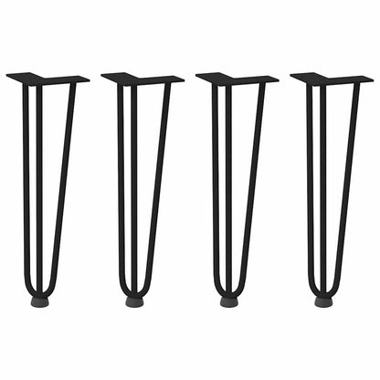 Pernas de grampo para mesa de centro 4 peças pretas 42 cm aço maciço