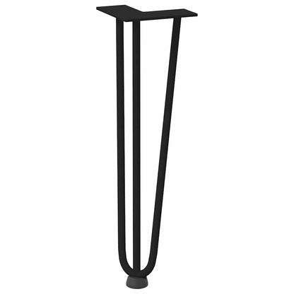 Pernas de grampo para mesa de centro 4 peças pretas 42 cm aço maciço