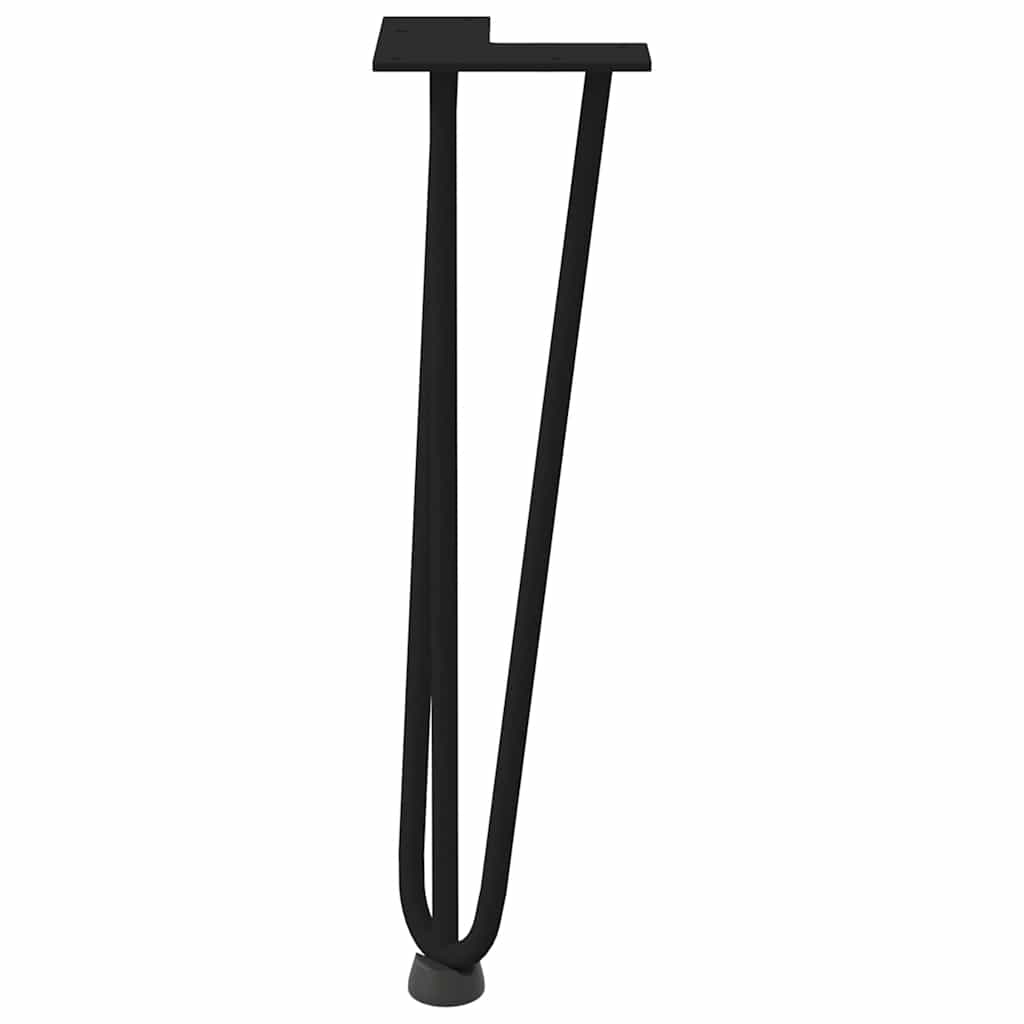 Pernas de grampo para mesa de centro 4 peças pretas 42 cm aço maciço