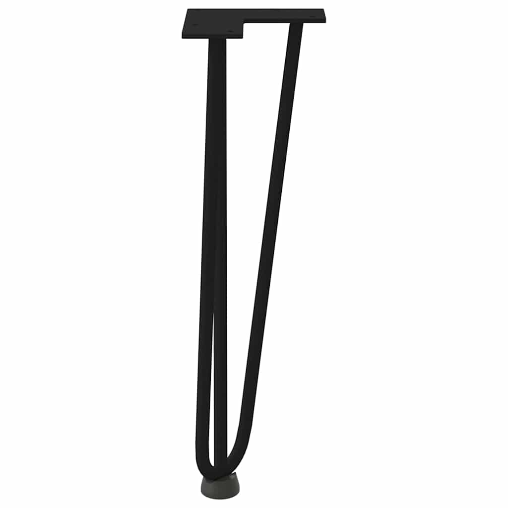 Pernas de grampo para mesa de centro 4 peças pretas 42 cm aço maciço