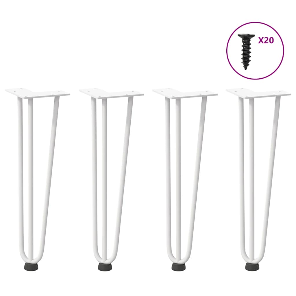 Pernas de grampo para mesa de centro 4 peças, branco, 42 cm, aço maciço