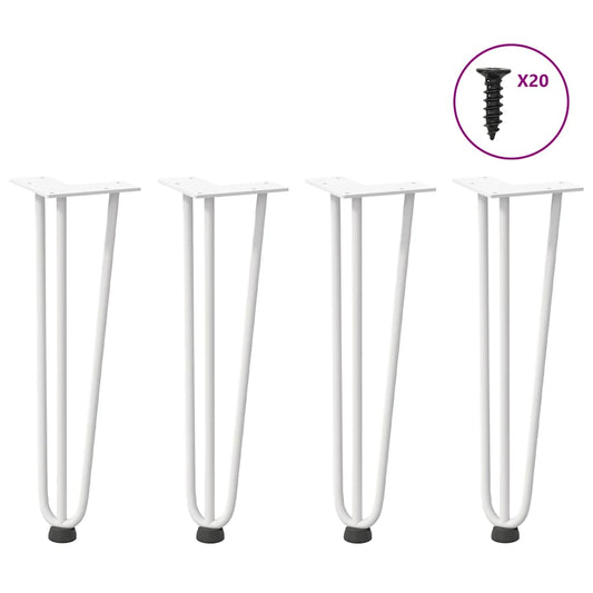 Pernas de grampo para mesa de centro 4 peças, branco, 42 cm, aço maciço