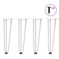 Pernas de grampo para mesa de centro 4 peças, branco, 42 cm, aço maciço