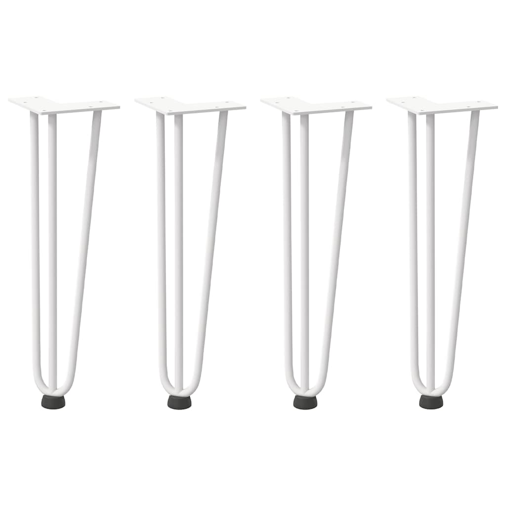 Pernas de grampo para mesa de centro 4 peças, branco, 42 cm, aço maciço