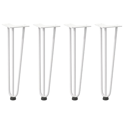 Pernas de grampo para mesa de centro 4 peças, branco, 42 cm, aço maciço