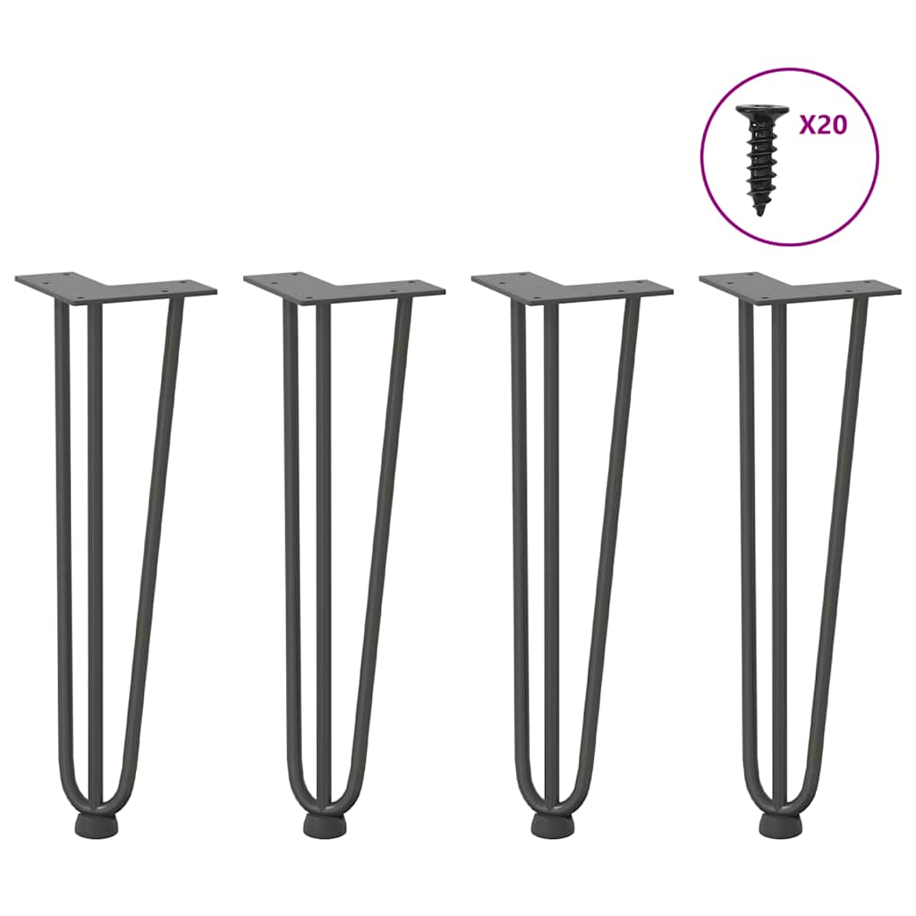 Pernas de grampo para mesa de centro 4 peças antracite 42 cm aço maciço
