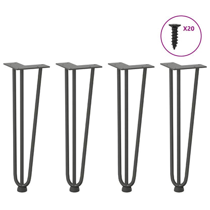 Pernas de grampo para mesa de centro 4 peças antracite 42 cm aço maciço