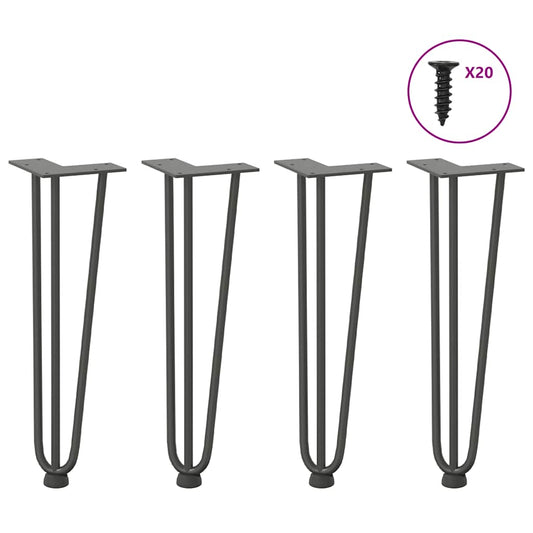 Pernas de grampo para mesa de centro 4 peças antracite 42 cm aço maciço