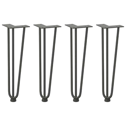 Pernas de grampo para mesa de centro 4 peças antracite 42 cm aço maciço