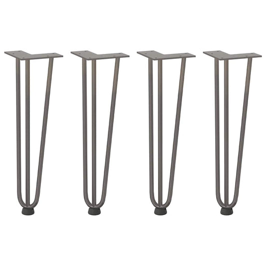 Pernas de grampo para mesa de centro 4 peças Aço natural 42 cm Aço maciço