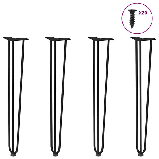 Pernas de grampo para mesas de console para mesa de console 4 peças Preto 72 cm Aço maciço