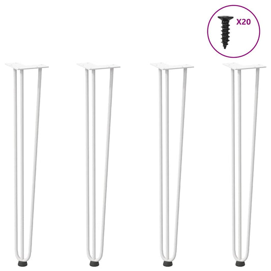 Pernas de grampo para mesas de console para mesa de console 4 peças Branco 72 cm Aço maciço