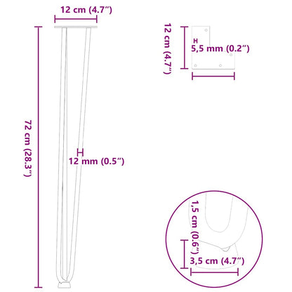 Pernas de grampo para mesas de console para mesa de console 4 peças Antracite 72 cm Aço maciço