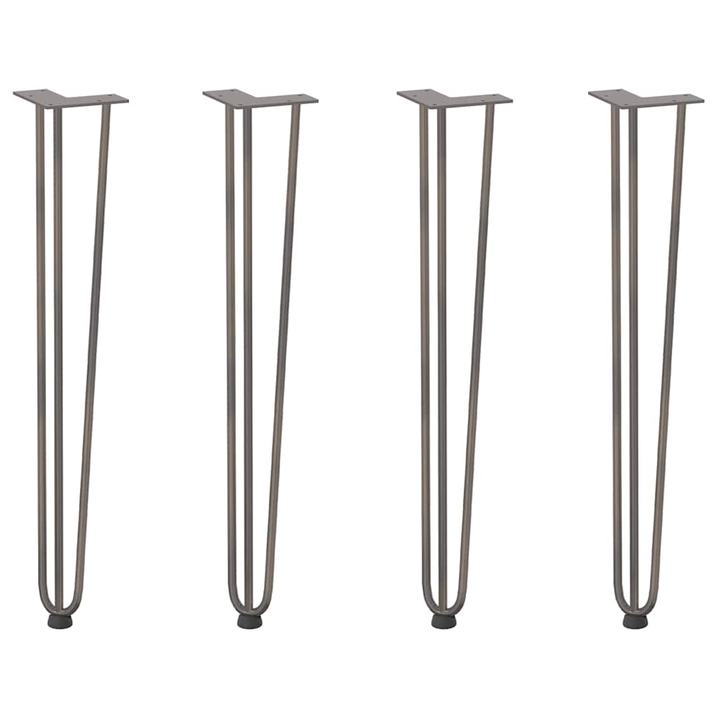 Pernas de grampo para mesas de console para mesa de console 4 peças Aço natural 72 cm Aço sólido