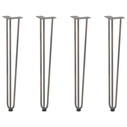 Pernas de grampo para mesas de console para mesa de console 4 peças Aço natural 72 cm Aço sólido