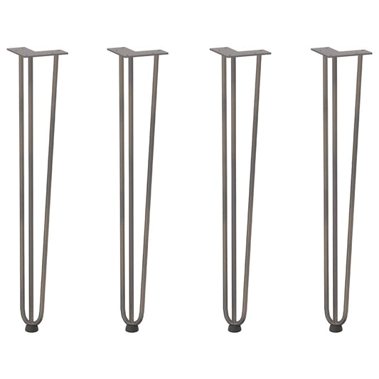 Pernas de grampo para mesas de console para mesa de console 4 peças Aço natural 72 cm Aço sólido