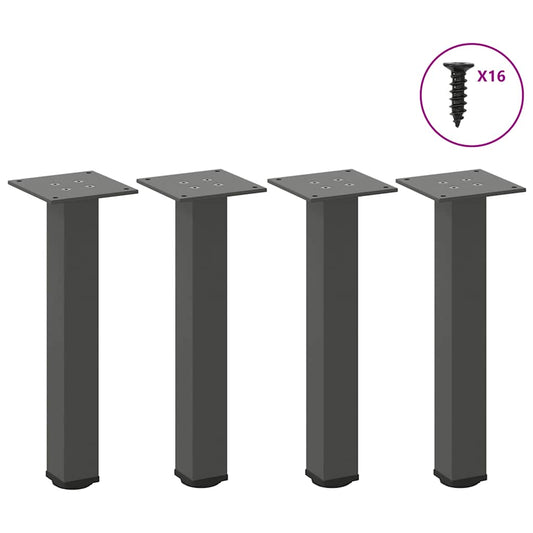 Pés para mesa de centro 4 peças antracite 30-32 cm aço