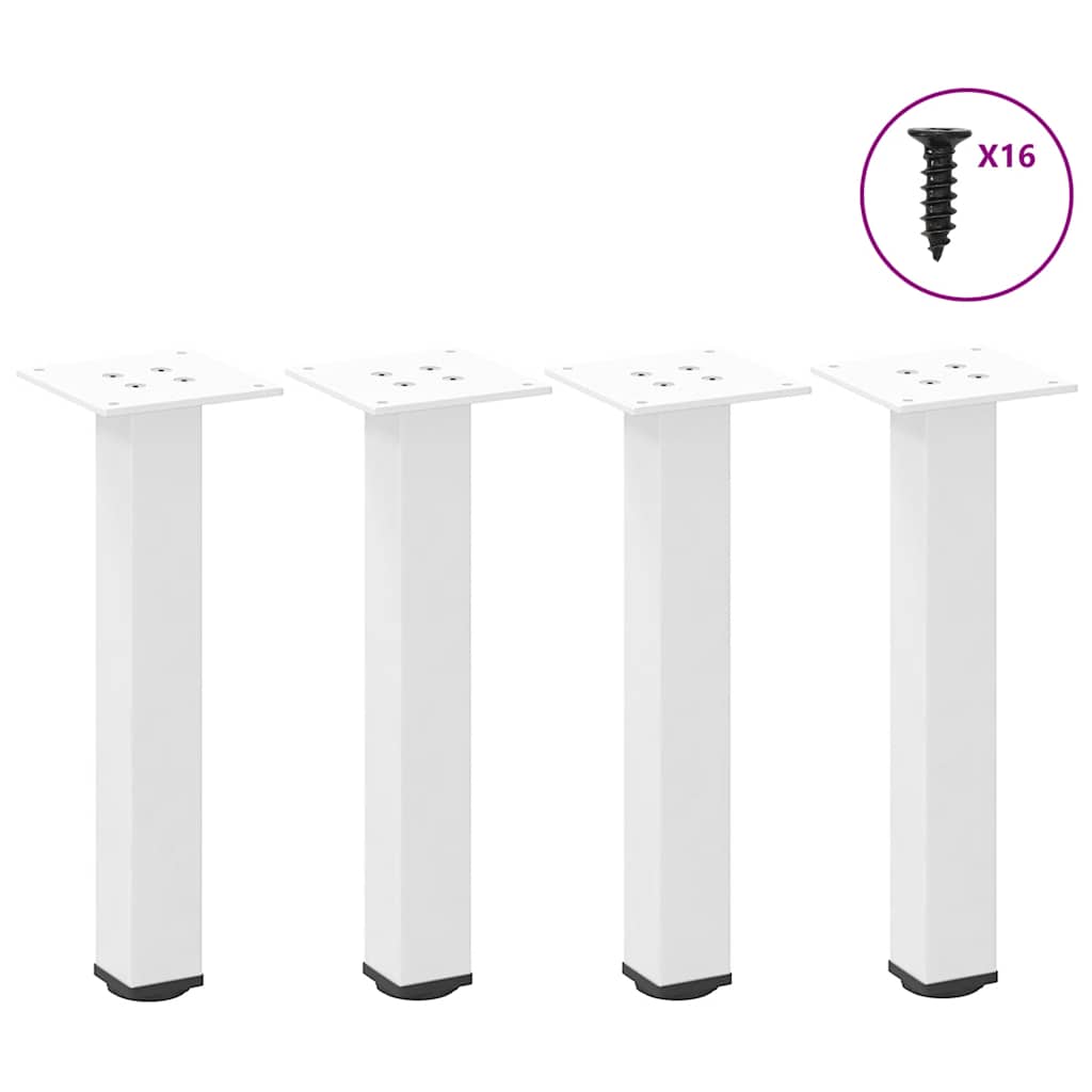 Pés para mesa de centro 4 peças, branco, 42-44 cm, aço