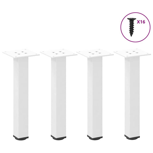Pés para mesa de centro 4 peças, branco, 42-44 cm, aço