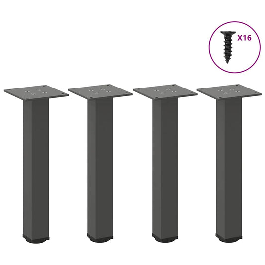 Pés para mesa de centro 4 peças antracite 42-44 cm aço