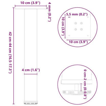Pés para mesa de centro 4 peças antracite 42-44 cm aço