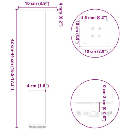 Pés para mesa de centro 4 peças aço natural 42-44 cm aço