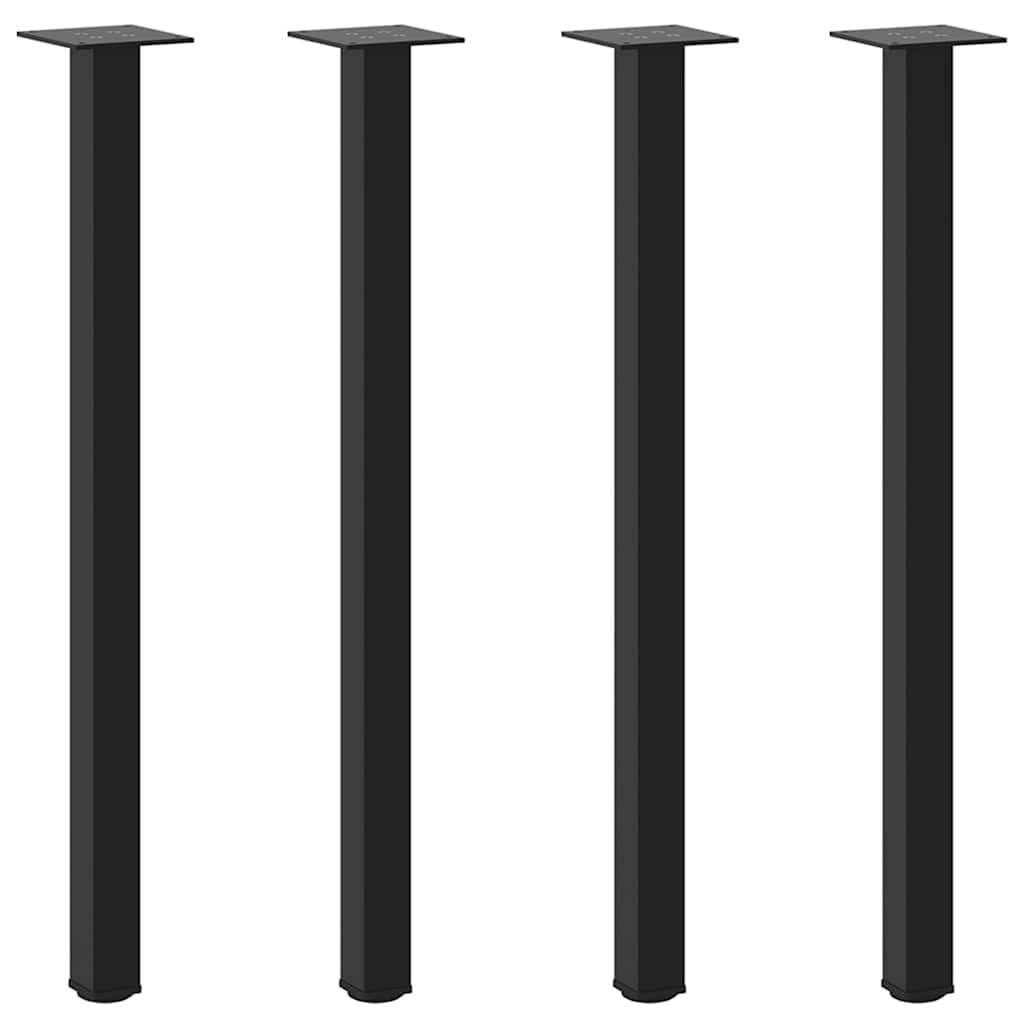 Pés de mesa de console 4 peças, preto, 72-74 cm, aço