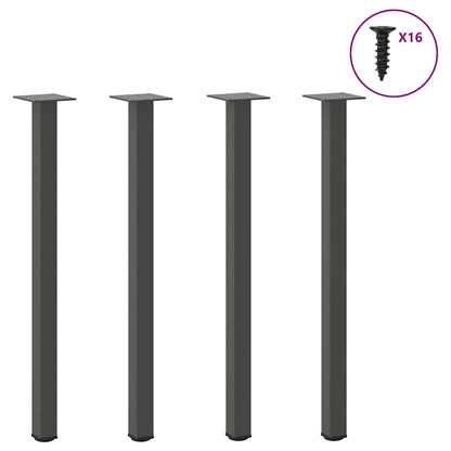 Pés de mesa de console 4 peças antracite 72-74 cm aço