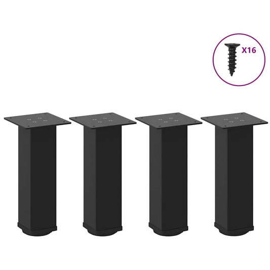 Pés para mesa de centro 4 peças, preto, 30-32 cm, aço