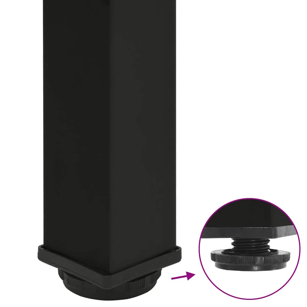 Pés para mesa de centro 4 peças, preto, 30-32 cm, aço