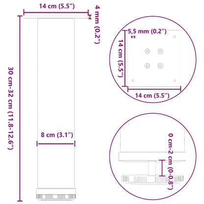 Pés para mesa de centro 4 peças antracite 30-32 cm aço