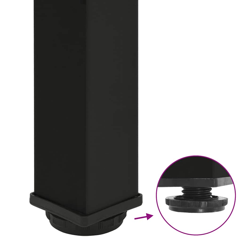 Pés de mesa de console 4 peças, preto, 72-74 cm, aço
