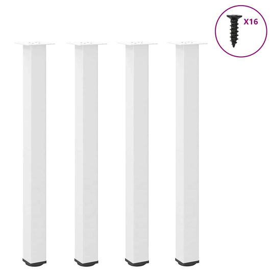 Pés para mesa de bar 4 peças, branco, 90-92 cm, aço
