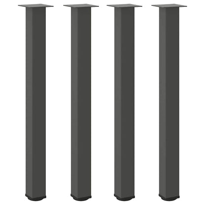 Pés para mesa de bar 4 peças, antracite, 90-92 cm, aço