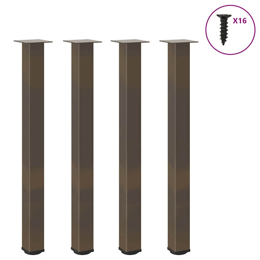 Pés para mesa de bar 4 peças aço natural 90-92 cm aço